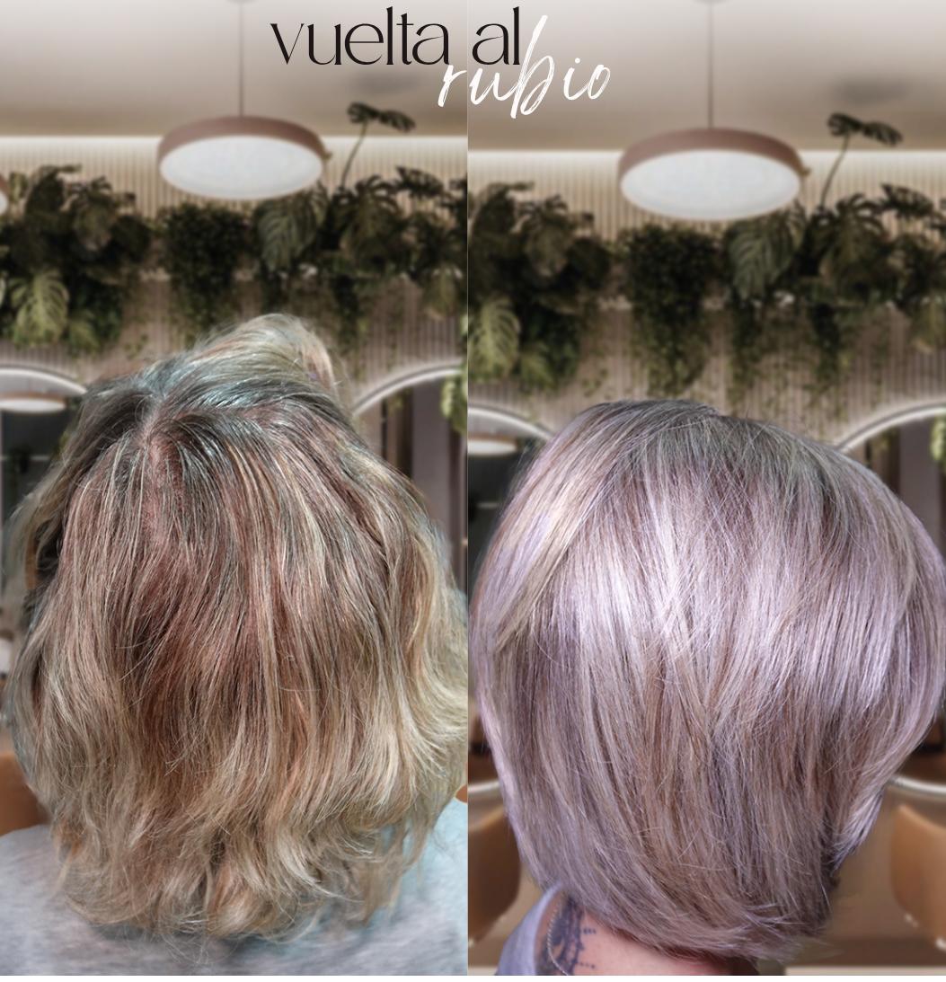 Antes y despues mechas rubias